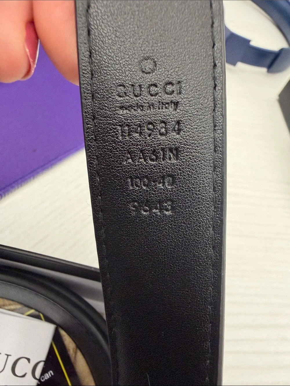 Gucci Black Leather Belt with Gold Buckle